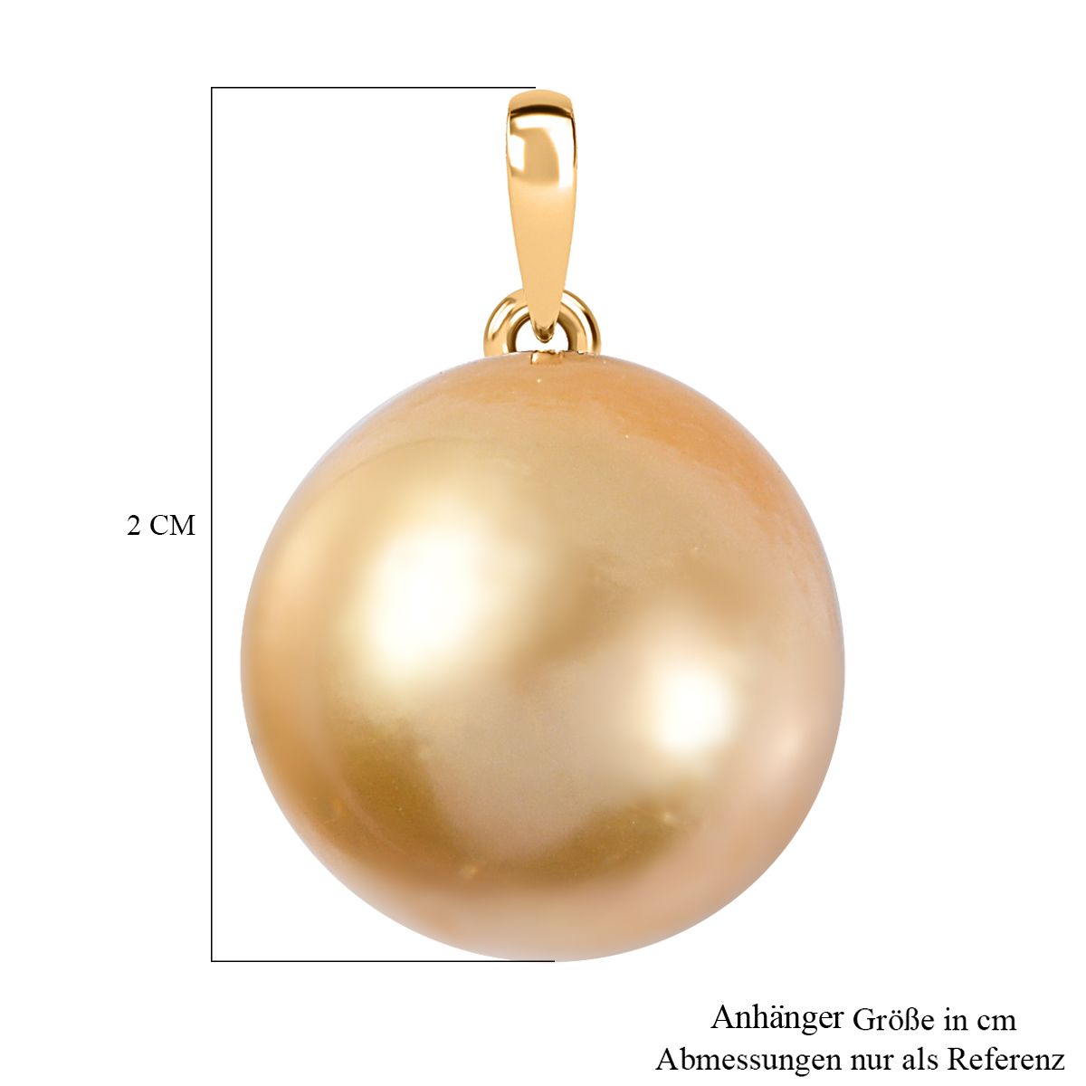 ILIANA AAA goldener Südseeperle Anhänger in 750 Gelbgold