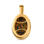 Labor erstellt schwarzen Opal Anhänger 925 Silber Gelbgold Vermeil ca. 2,35 ct.