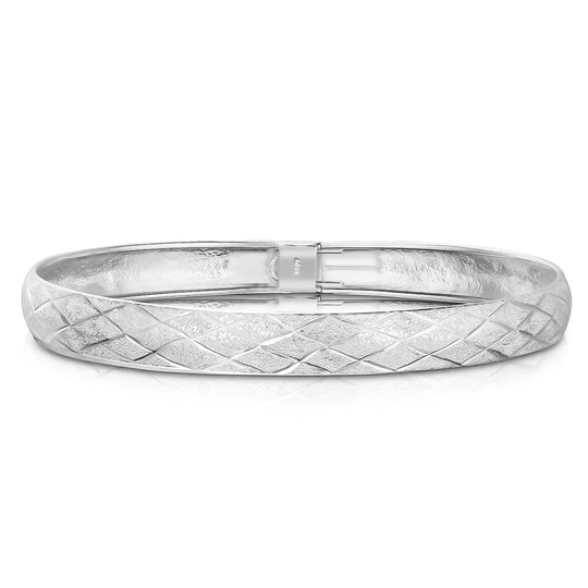 Satinierter Diamantschliff Armreif, 925 Silber, ca. 4,75g