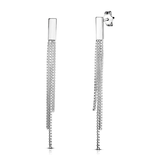 Dreireihige Hänge-Ohrringe, 925 Silber vergoldet, ca. 1,50g