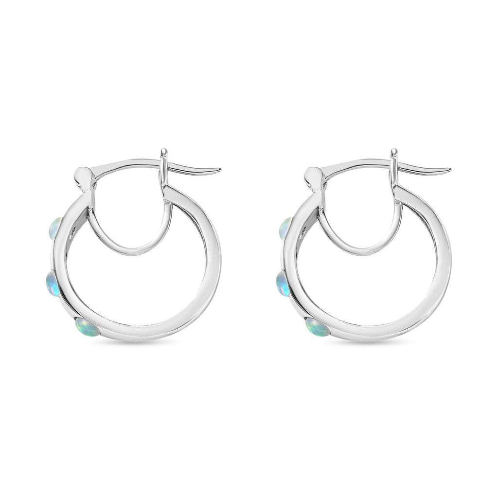 Natürlicher, äthiopischer Welo Opal Ohrringe 925 Silber rhodiniert ca. 0,53 ct.