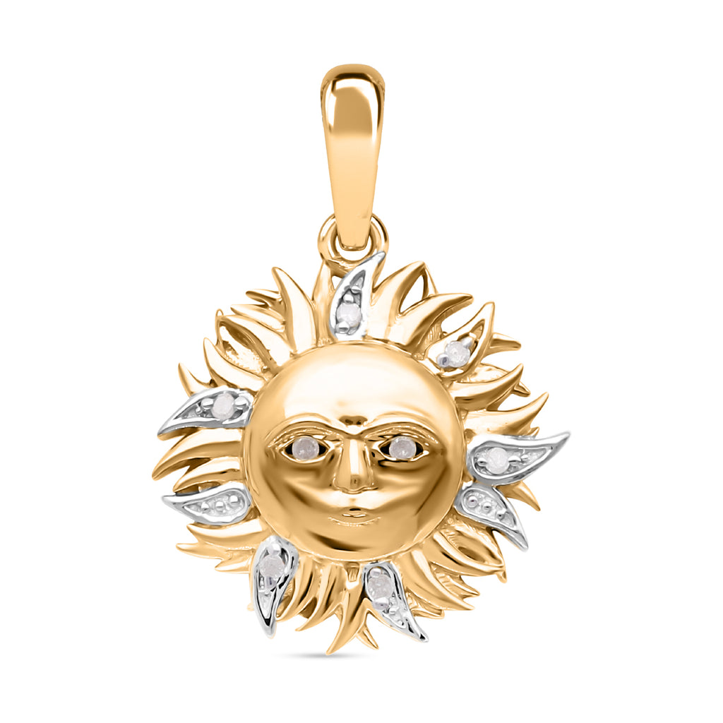 Weißer Diamant P3 Anhänger 925 Silber Gelbgold Vermeil