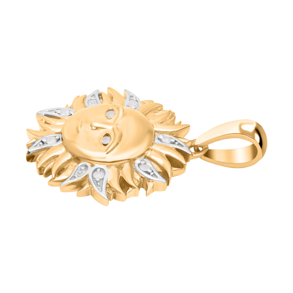 Weißer Diamant P3 Anhänger 925 Silber Gelbgold Vermeil