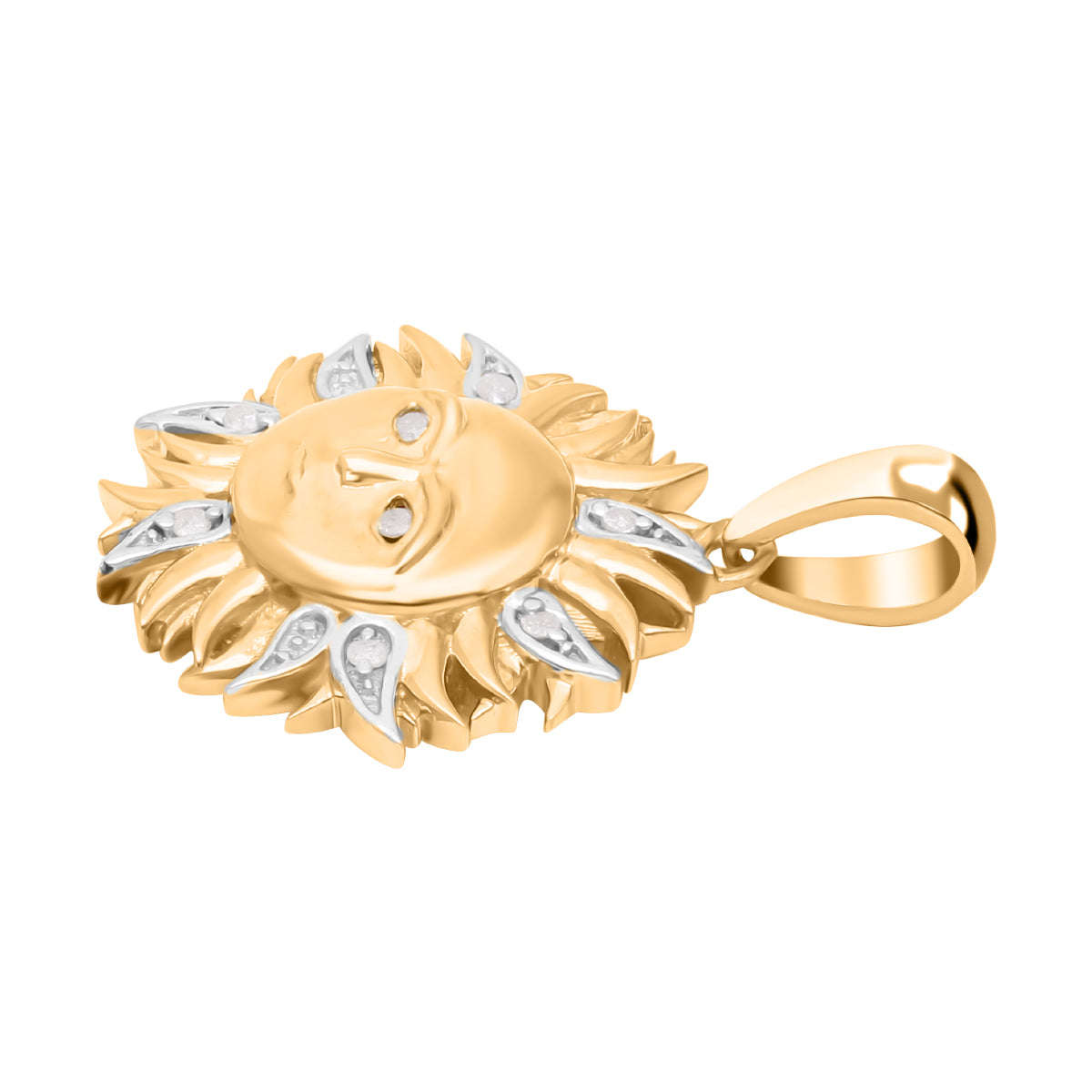 Weißer Diamant P3 Anhänger 925 Silber Gelbgold Vermeil