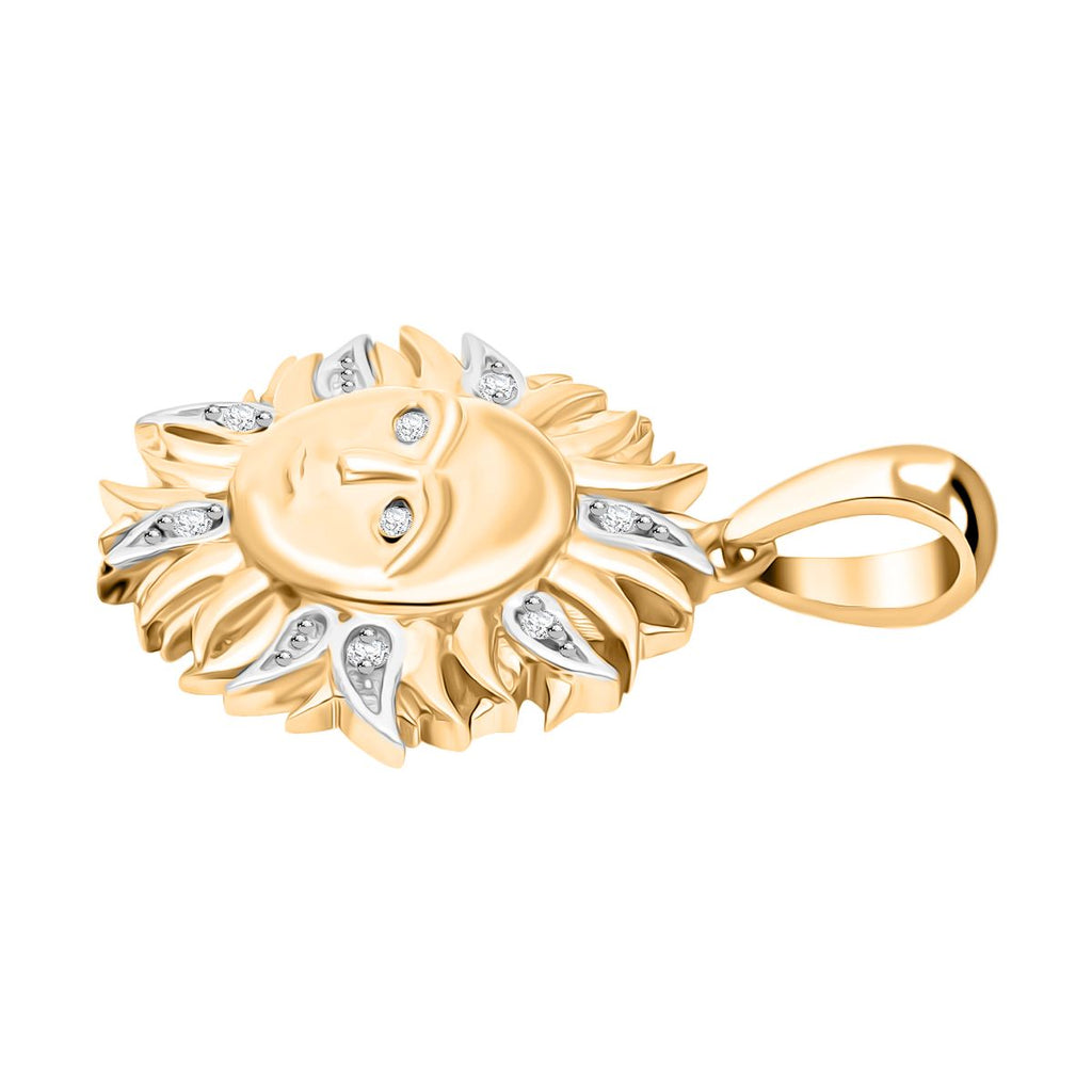 Weißer Diamant P3 Anhänger 925 Silber Gelbgold Vermeil