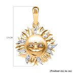 Weißer Diamant P3 Anhänger 925 Silber Gelbgold Vermeil