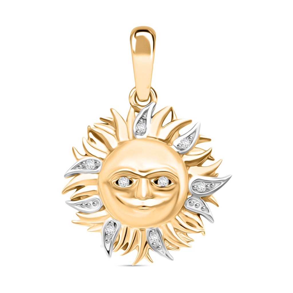 Weißer Diamant P3 Anhänger 925 Silber Gelbgold Vermeil