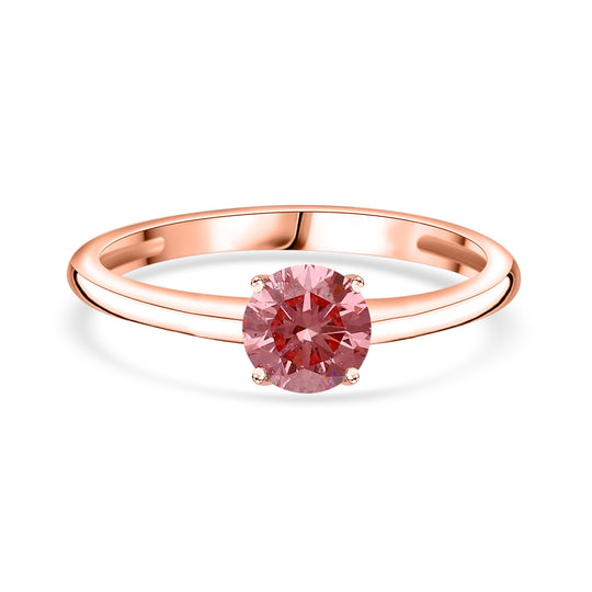 Lab Grown - Rosa Diamant (VS-Vivid Pink) Ring, SGL zertifiziert, 585 Gold (Größe 21.00) ca. 0.50 ct