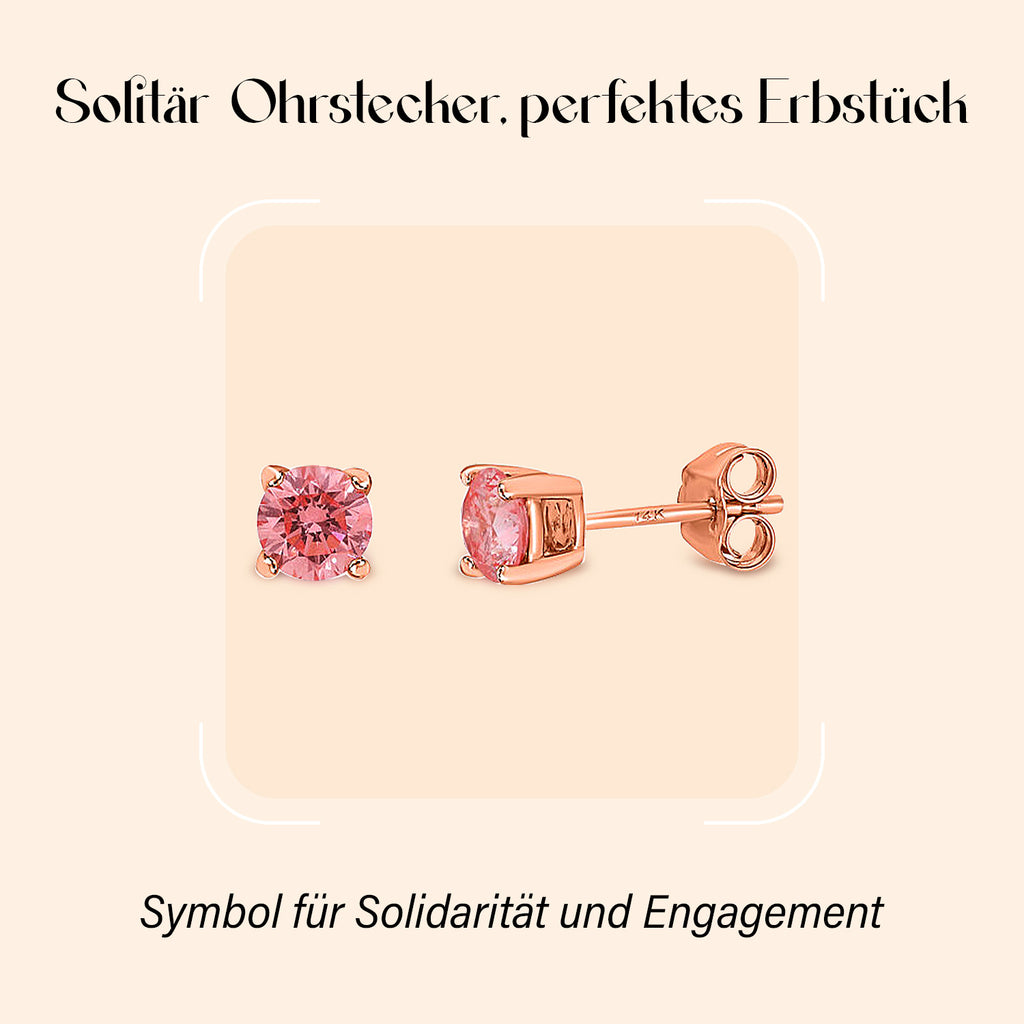 LUXURIANT DIAMOND - Lab Grown Rosa Diamant (VS-Vivid Pink) Ohrringe, SGL zertifiziert, 585 Gold ca. 1.00 ct