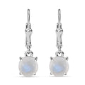 Regenbogen Mondstein Ohrringe 925 Silber ca. 3,33 ct.