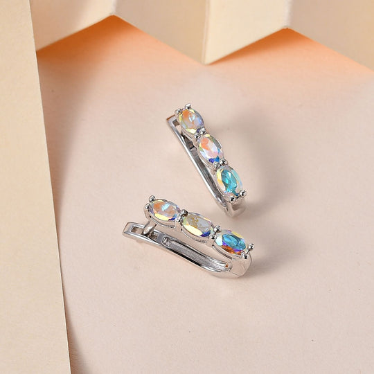Merkur mystischer Topas Ohrringe 925 Silber platiniert ca. 1,49 ct.
