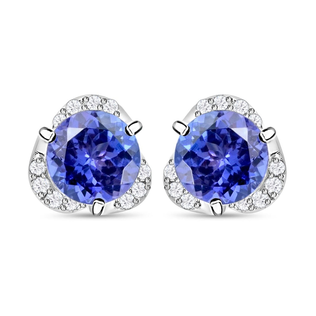 Rhapsody AAAA Tansanit, Weißer Diamant AGI zertifiziert Ohrringe 950 Platin ca. 2.00 ct