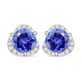 Rhapsody AAAA Tansanit, Weißer Diamant AGI zertifiziert Ohrringe 950 Platin ca. 2.00 ct