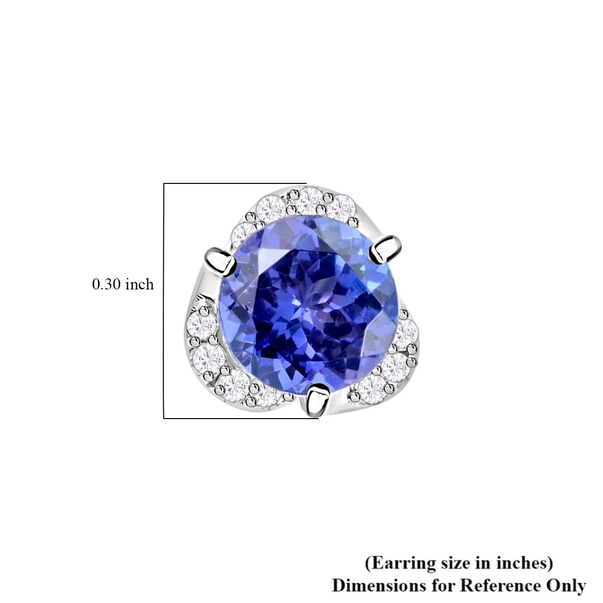 Rhapsody AAAA Tansanit, Weißer Diamant AGI zertifiziert Ohrringe 950 Platin ca. 2.00 ct