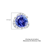Rhapsody AAAA Tansanit, Weißer Diamant AGI zertifiziert Ohrringe 950 Platin ca. 2.00 ct