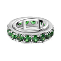 LUSTRO STELLA - Grüner Zirkonia Spinning Ring, platiniert (Größe 17.00)