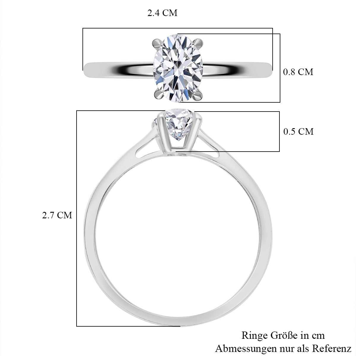 Lab Grown - Diamant VS1-E Ring, IGI Zertifiziert, 585 Gold (Größe 17.00) ca. 1.00 ct