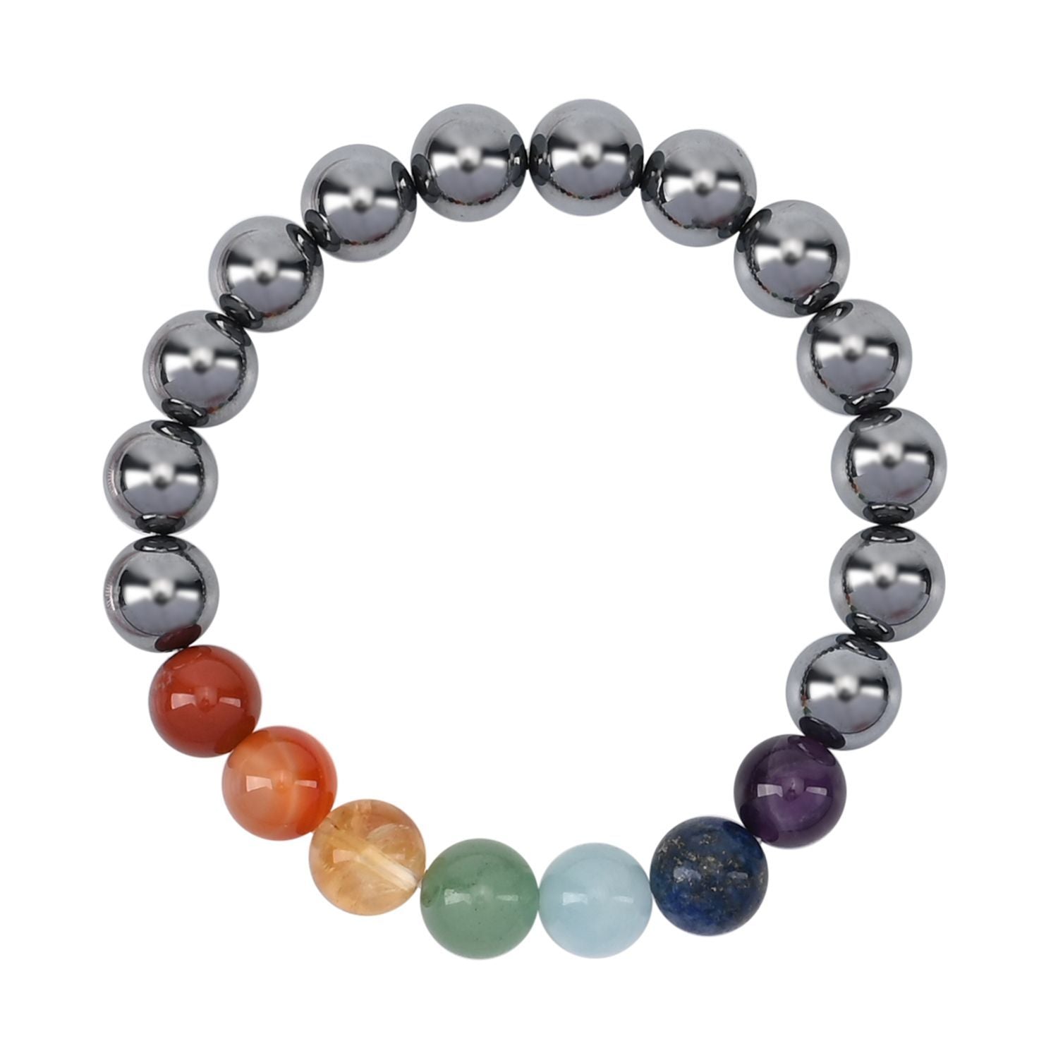 Terahertz mit Mehrfarbige Chakra Edelsteine flexibles Armband