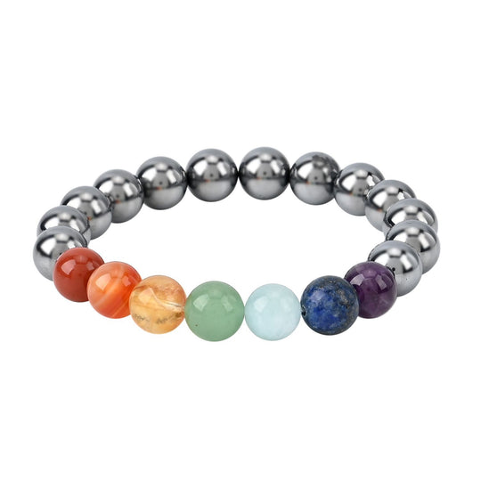 Terahertz mit Mehrfarbige Chakra Edelsteine flexibles Armband