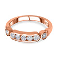Moissanit Ring, 925 Silber Roségold Vermeil, (Größe 19.00), ca. 0.49 ct