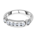 Moissanit Ring 925 Silber rhodiniert (Größe 17.00) ca. 0,49 ct