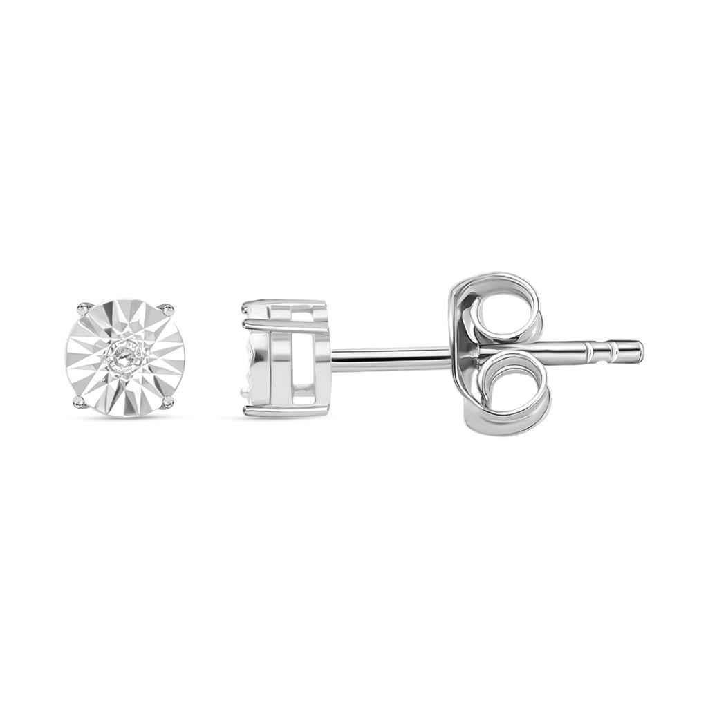 Weißer Diamant Ohrringe 925 Silber platiniert