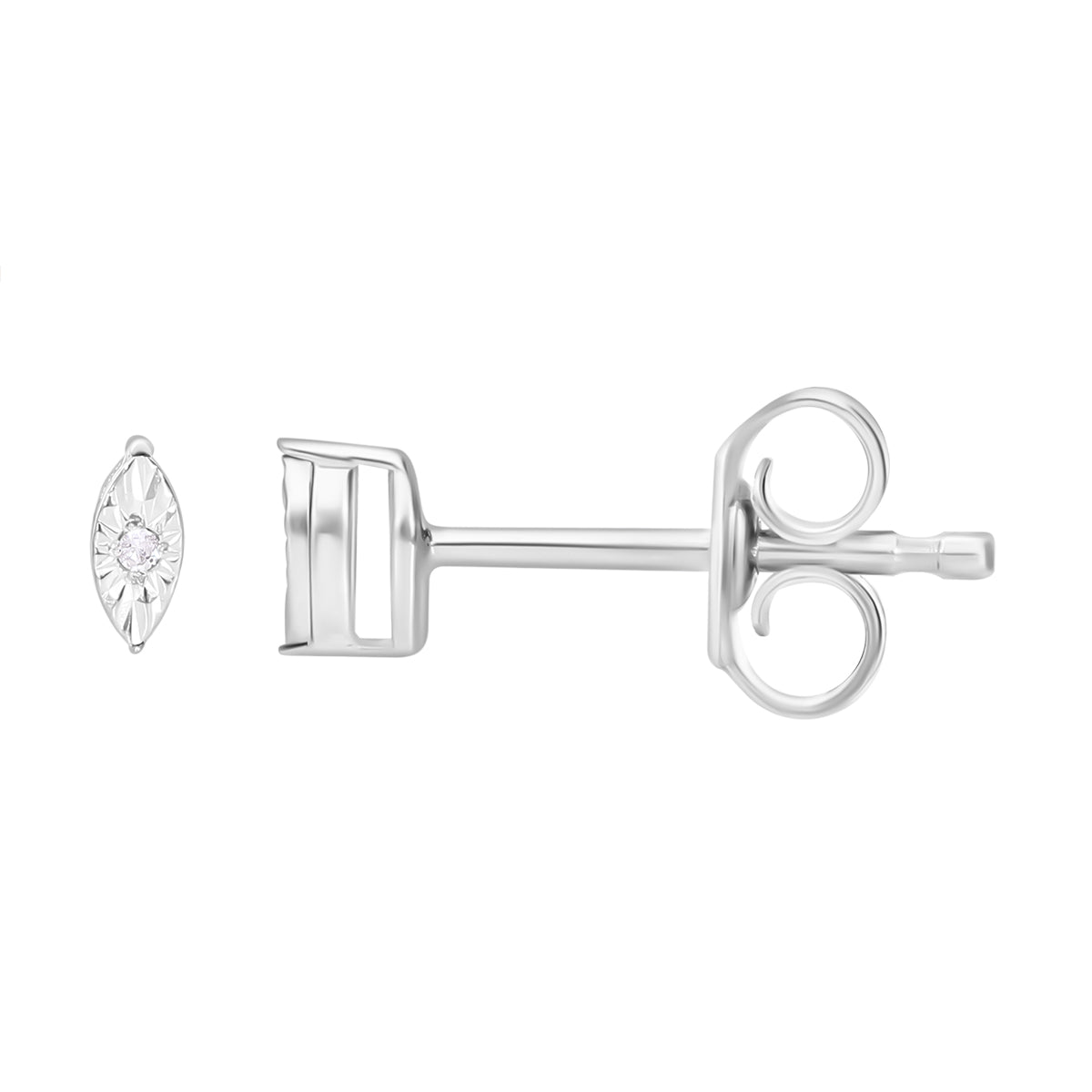 WeißerDiamant Ohrringe, 925 Silber platiniert