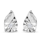 Weiße Diamant Ohrringe, 925 Silber platiniert