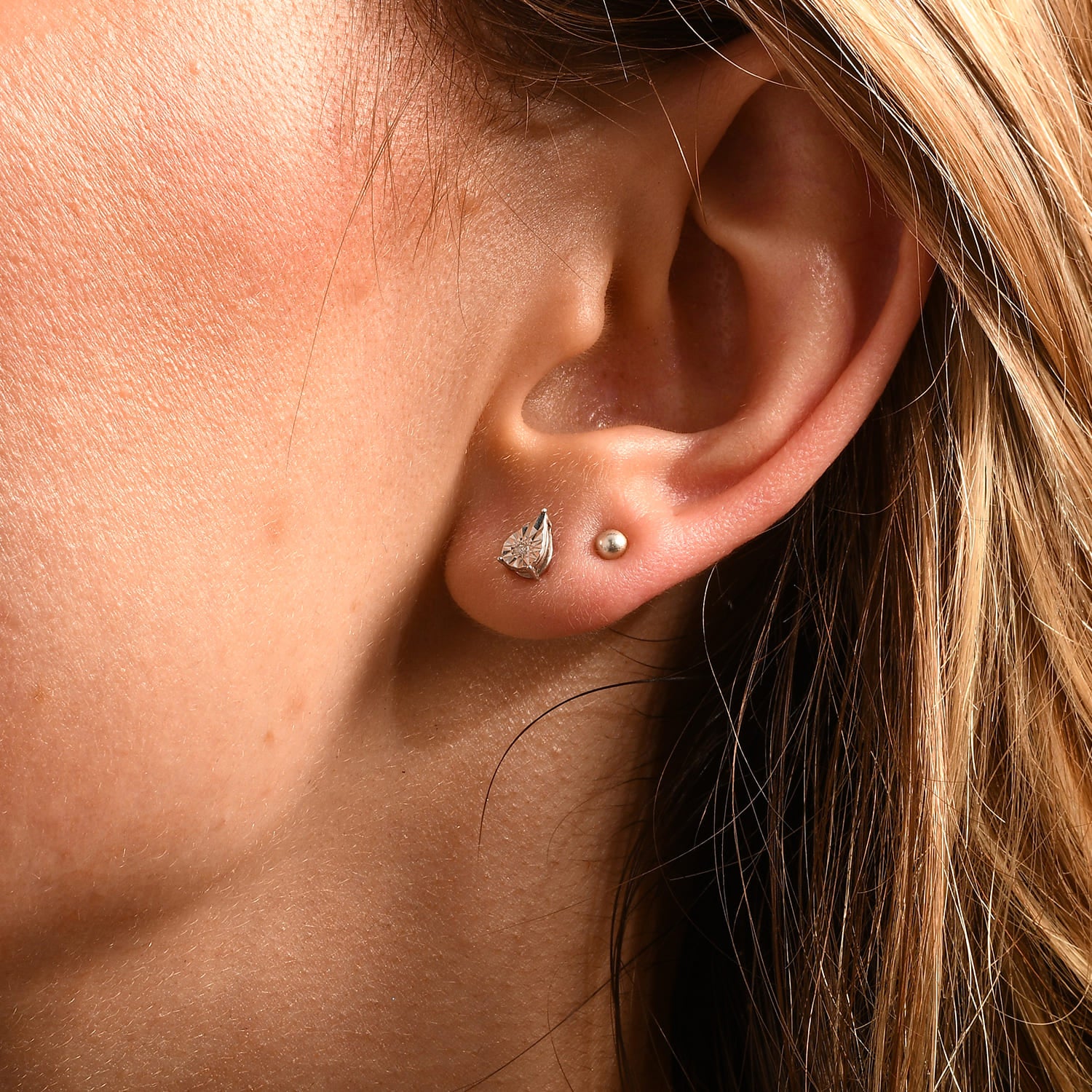 Weiße Diamant Ohrringe, 925 Silber platiniert