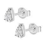 Weiße Diamant Ohrringe, 925 Silber platiniert