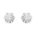 Weiße Diamant Ohrringe, 925 Silber platiniert