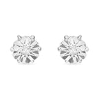 Weiße Diamant Ohrringe, 925 Silber platiniert