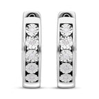 Weißer Diamant Ohrringe 925 Silber platiniert ca. 0.05 ct