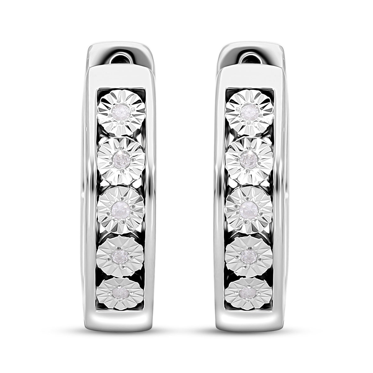 Weißer Diamant Ohrringe 925 Silber platiniert ca. 0.05 ct