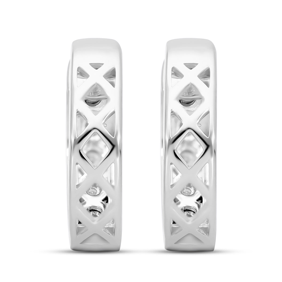 Weißer Diamant Ohrringe 925 Silber platiniert ca. 0.05 ct