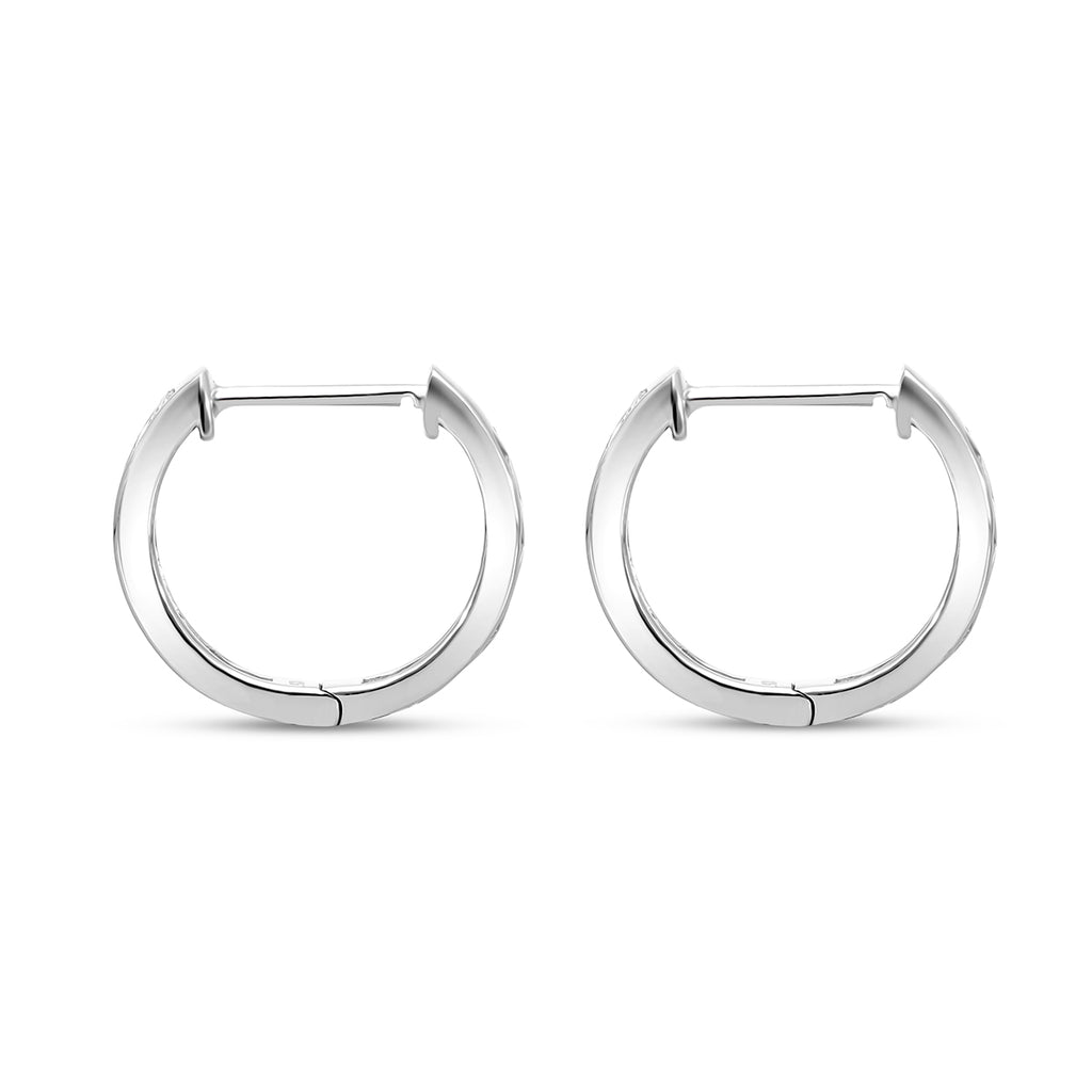 Weißer Diamant Ohrringe 925 Silber platiniert ca. 0.05 ct
