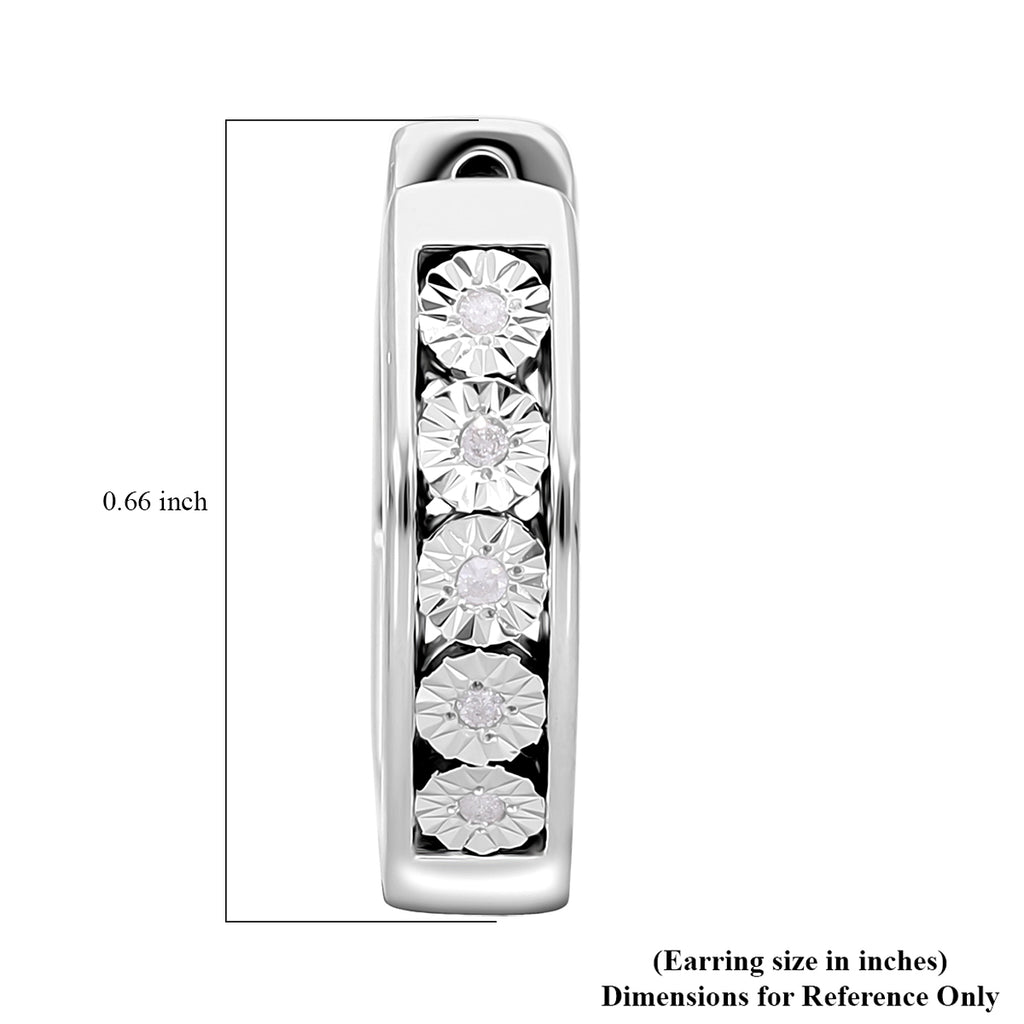 Weißer Diamant Ohrringe 925 Silber platiniert ca. 0.05 ct