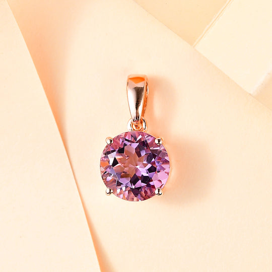 Rose De France Amethyst Anhänger 925 Silber rosévergoldet ca. 3,55 ct.