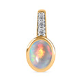 AA äthiopischer Welo Opal und Zirkon-Anhänger, 925 Silber vergoldet - 1,27 ct.