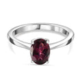 Natürlicher Rhodolith Granat Ring, 925 Silber platiniert (Größe 16.00) ca. 1.63 ct