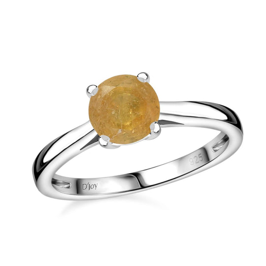 Fissure gefüllt gelber Saphir Ring 925 Silber platiniert ca. 1,00 ct