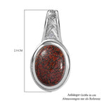 AAA Fossil Dinosaurs Bone, Weißer Zirkon Anhänger, 925 Silber rhodiniert ca. 5.32 ct
