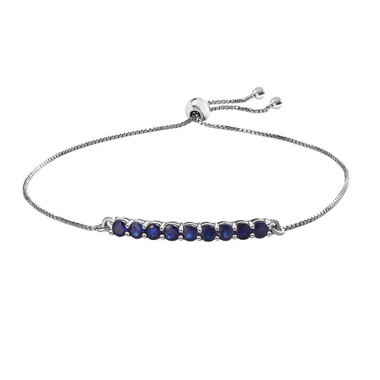 Masoala Saphir (Fissure gefüllt) Armband ca. 26.75 cm 925 Silber platiniert ca. 1.45 ct