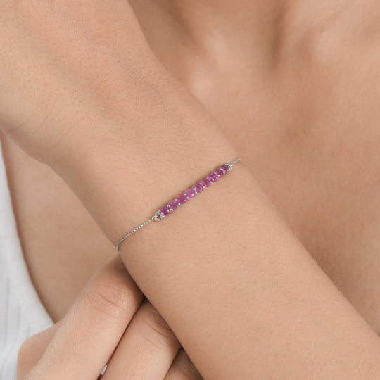 Masoala Saphir (Fissure gefüllt) Armband ca. 26.75 cm 925 Silber platiniert ca. 1.45 ct