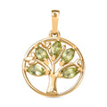 Peridot Anhänger 925 Silber Gelbgold Vermeil ca. 0.77 ct
