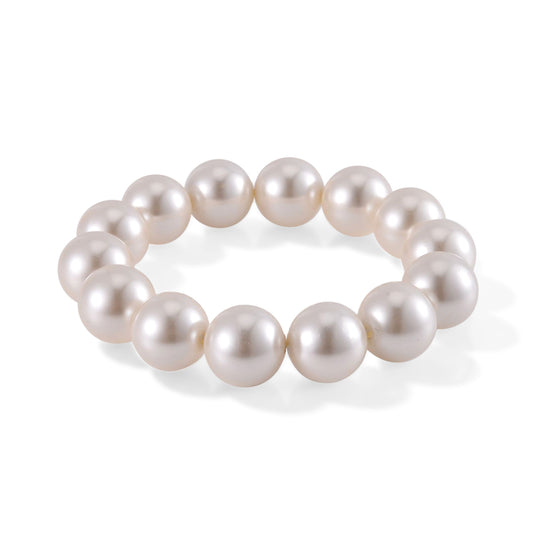 Pfauenfarbenes Muschelkernperle (15-17mm) flexibles Armband