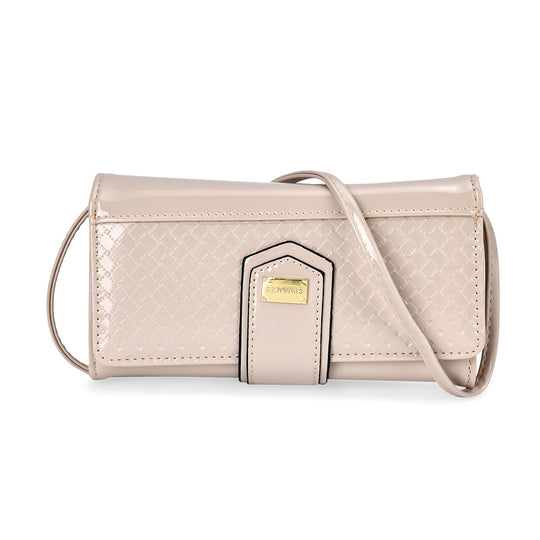 PASSAGE - Geprägte PU-Leder Crossbody Geldbörse, Größe: 18,5 x 3,5 x 9,5 cm, hellblau