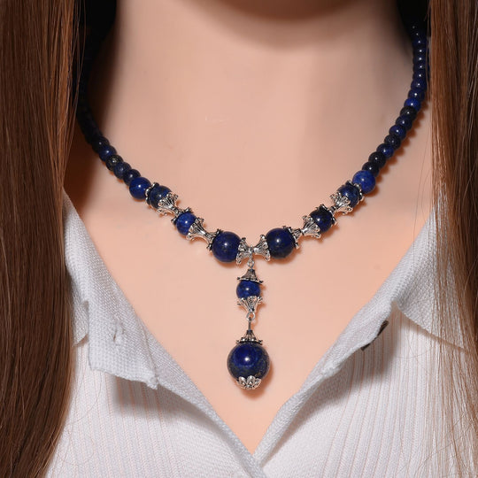 Lapislazuli Halskette, ca. 45 cm, ca. 185.00 ct