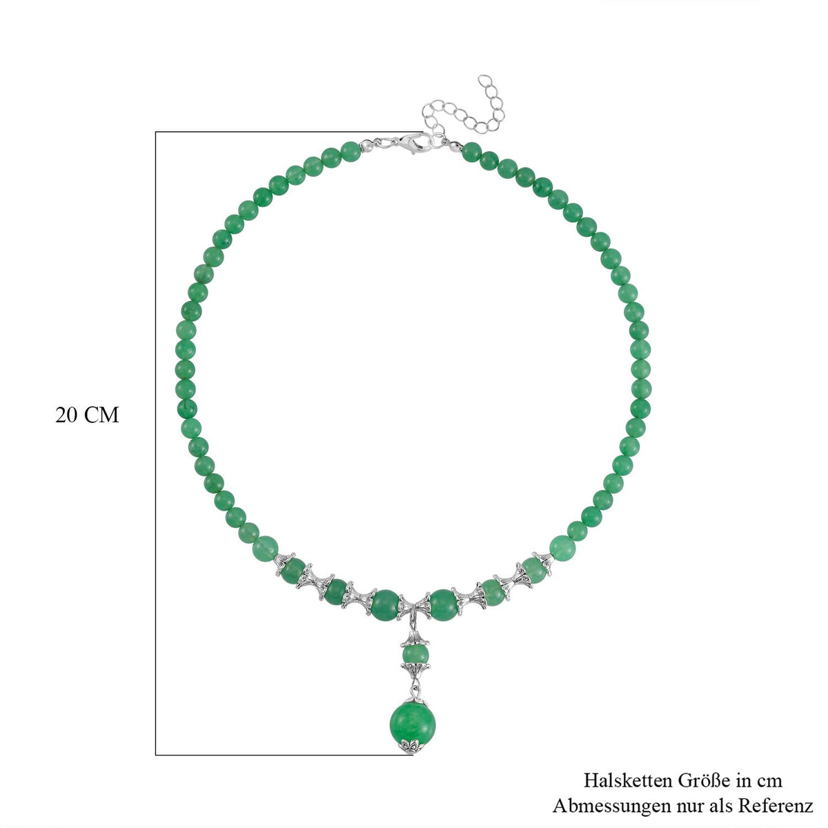 Grüner Aventurin Halskette, ca. 45 cm, ca. 165.00 ct
