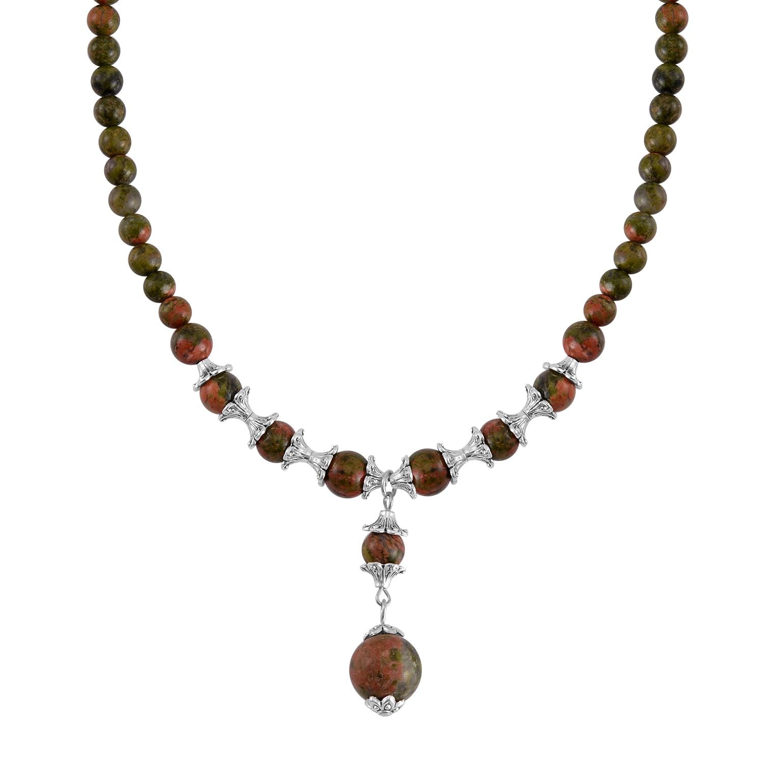 Unakite Halskette, ca. 45 cm, ca. 190.00 ct